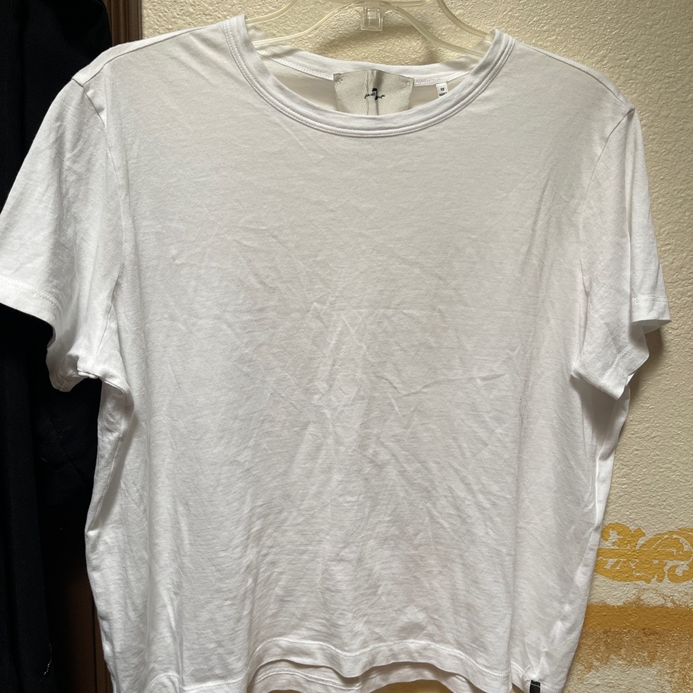 7 For All Mankind White Short Sleeve Tee
